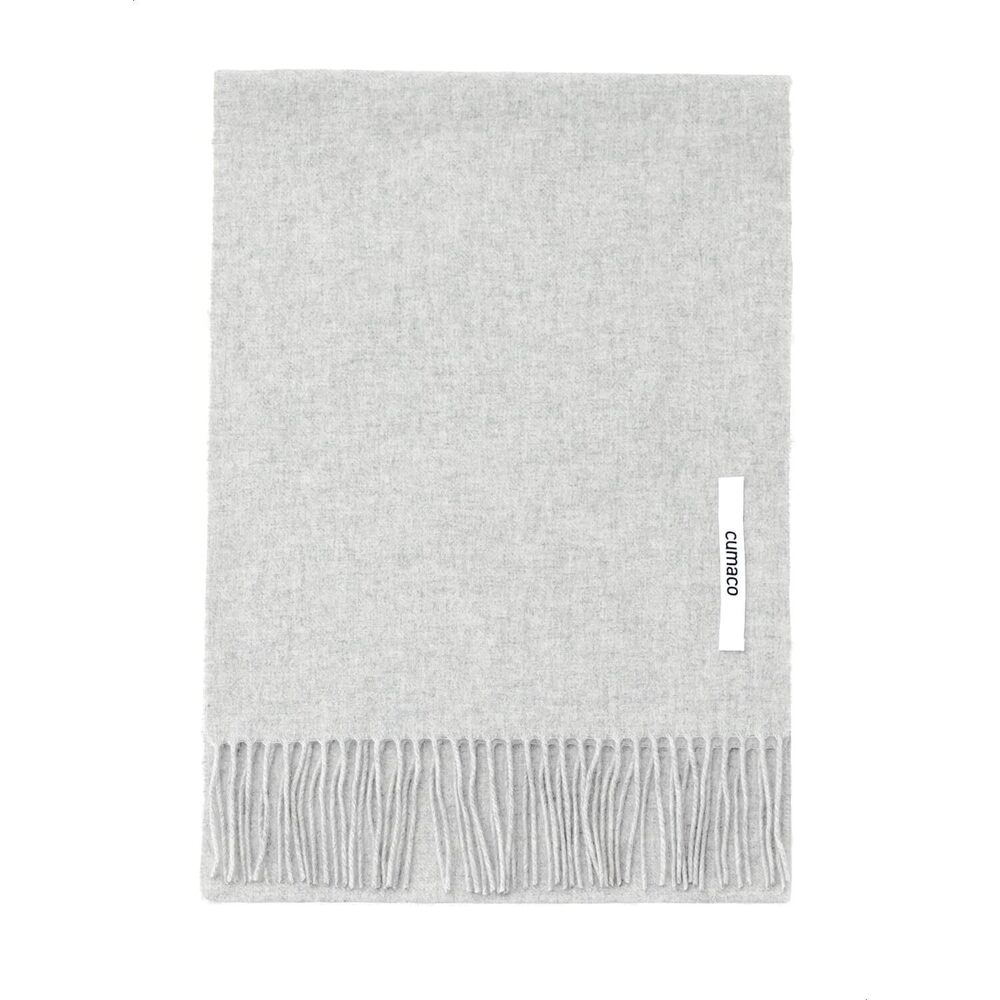 6835 01.pearl Gray Cashmere Scarf Large Thick